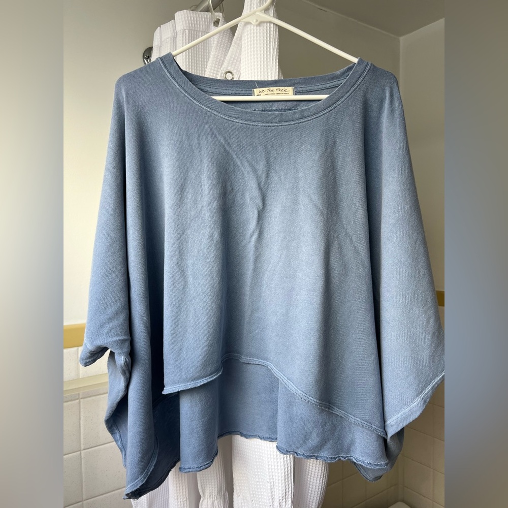 Free People We The Free CC Tee, large, blue, worn once